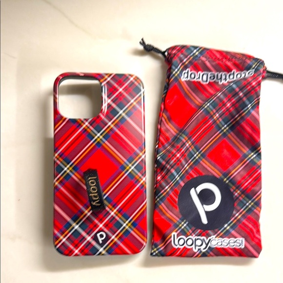 Loopy Case Other - iPhone 13 Pro Max Loopy Case Red Plaid Phone Case